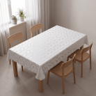 Клеёнка PU Shine, 140 см., 490-7, Папоротник серебро на белом