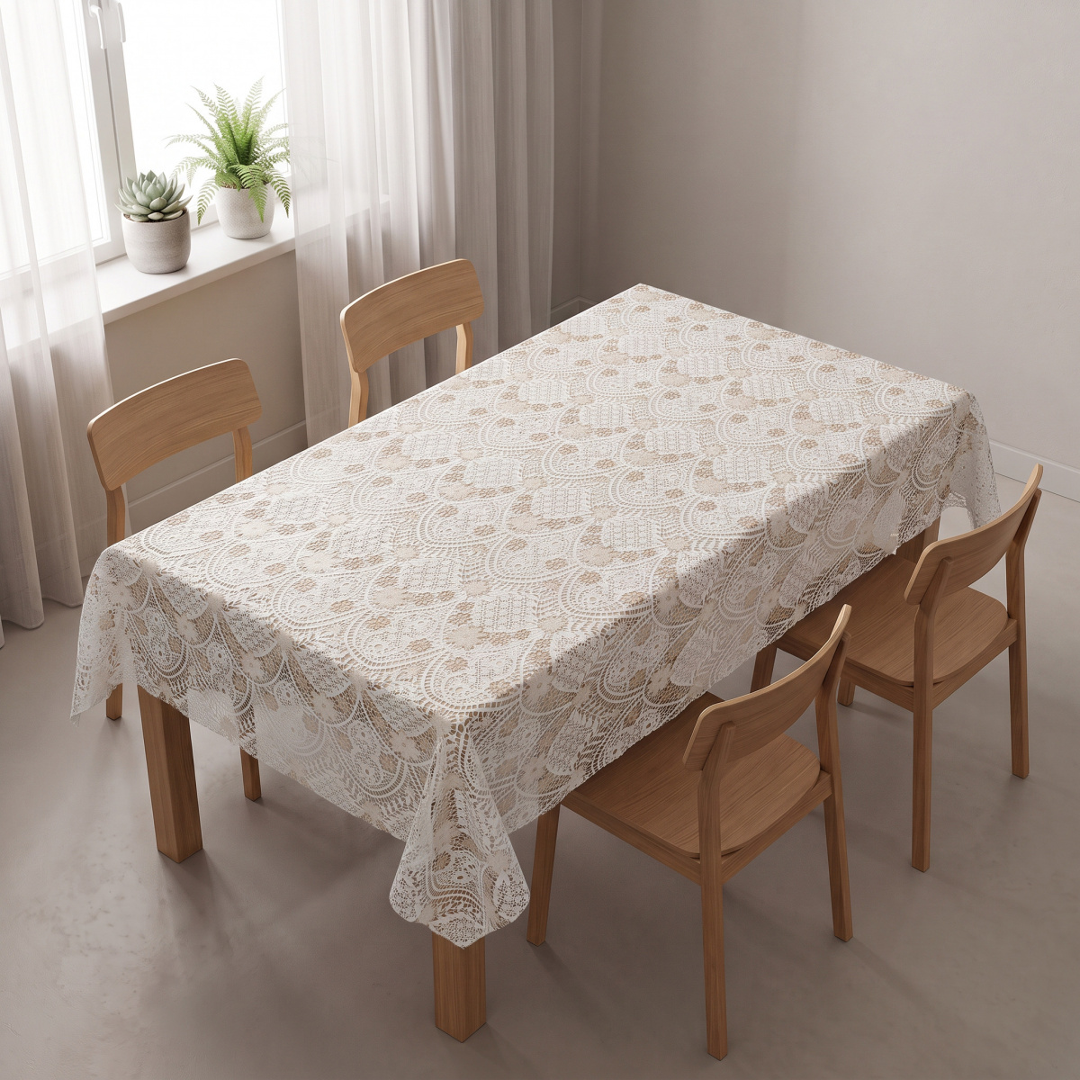Клеенка Lace Premium 137 см, TJL137MJ-3, беж. с блестками
